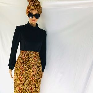 African Ankara skirt and head wrap